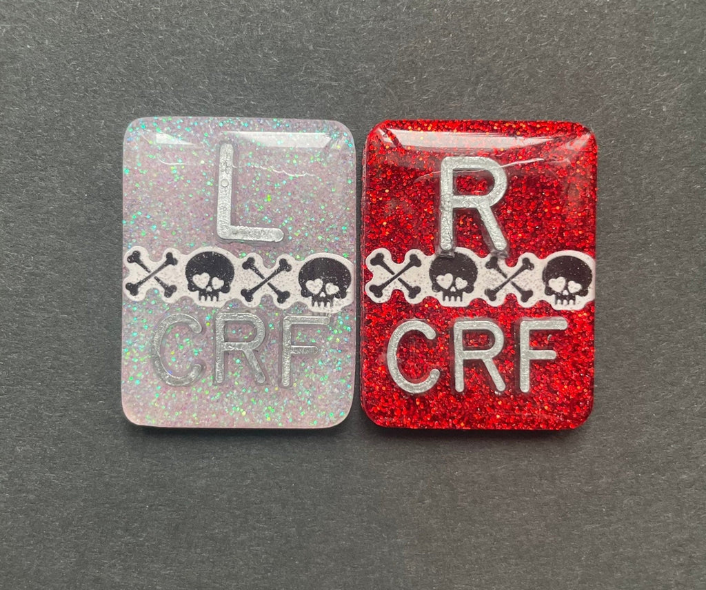 XOXO Skull and Crossbones Xray Markers, With Initials, Rectangle, Glitter, Valentines Day, Bones