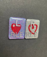 Valentine's Day Xray Markers, With Initials, Rectangle, Glitter, Hearts, Red