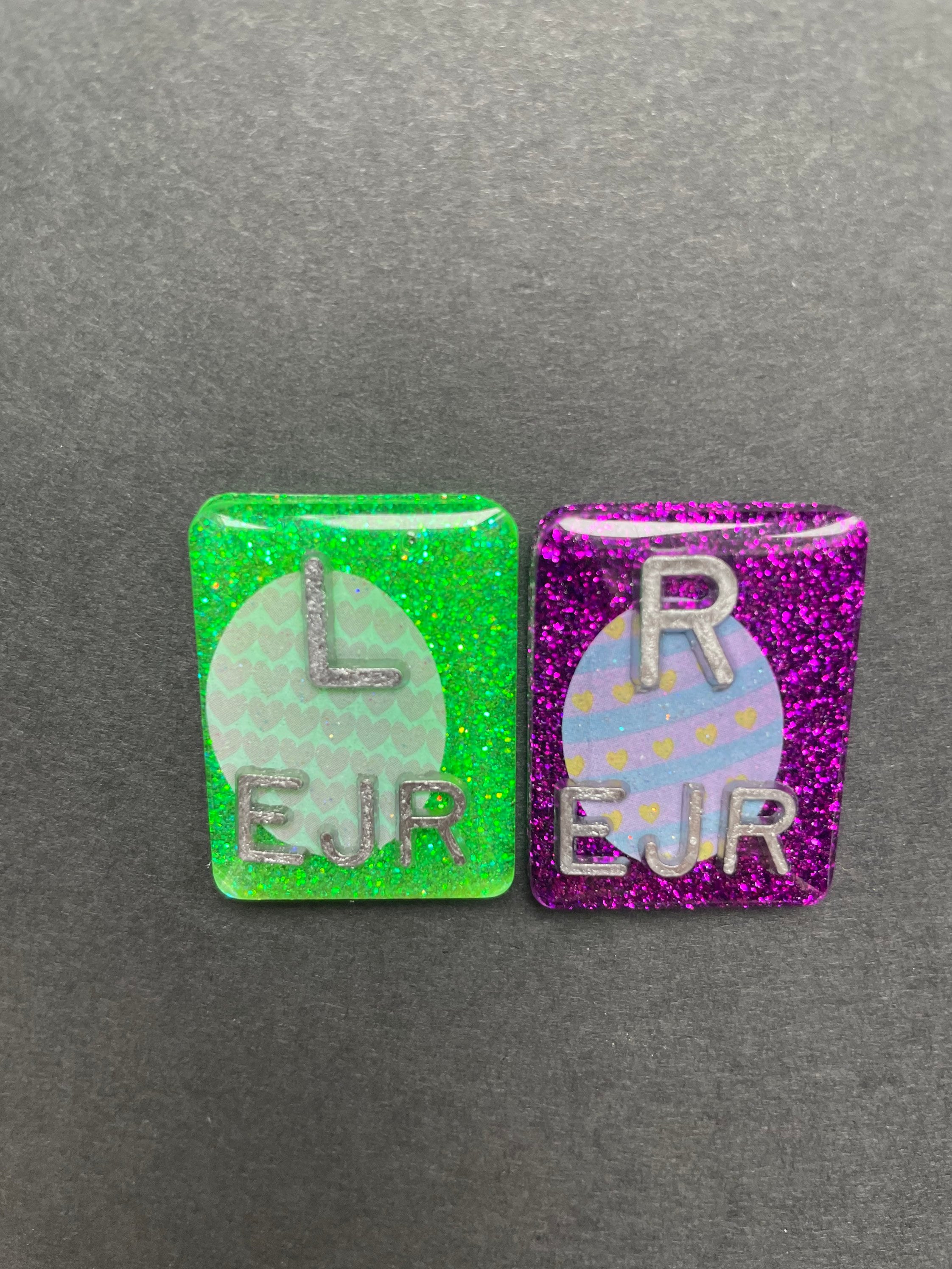 Fun Easter Egg Xray Markers, With 2 or 3 Initials, Rectangle, Glitter