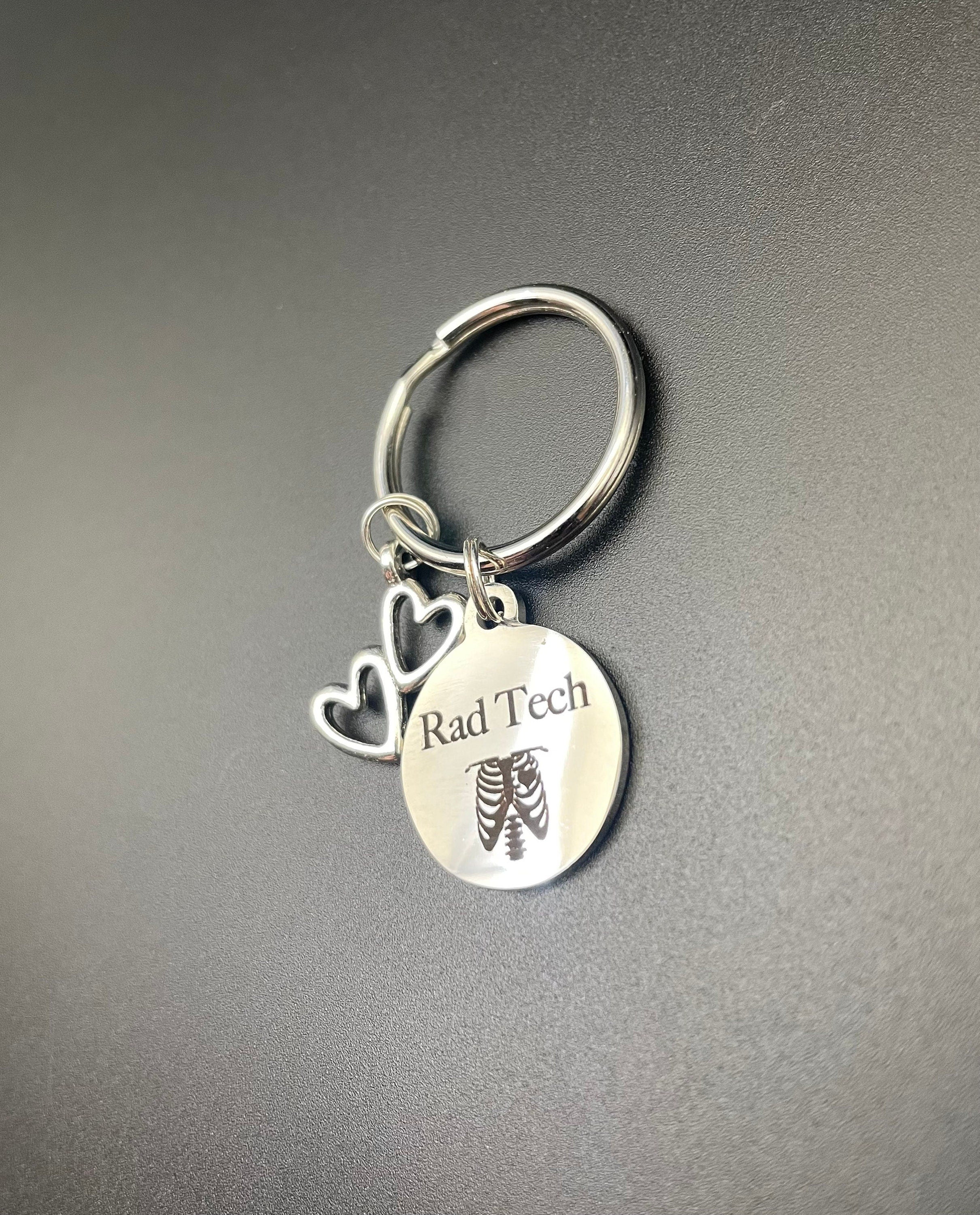 Rad Tech Keychain, Radiology, Graduation, Xray Tech, Gift, Hearts