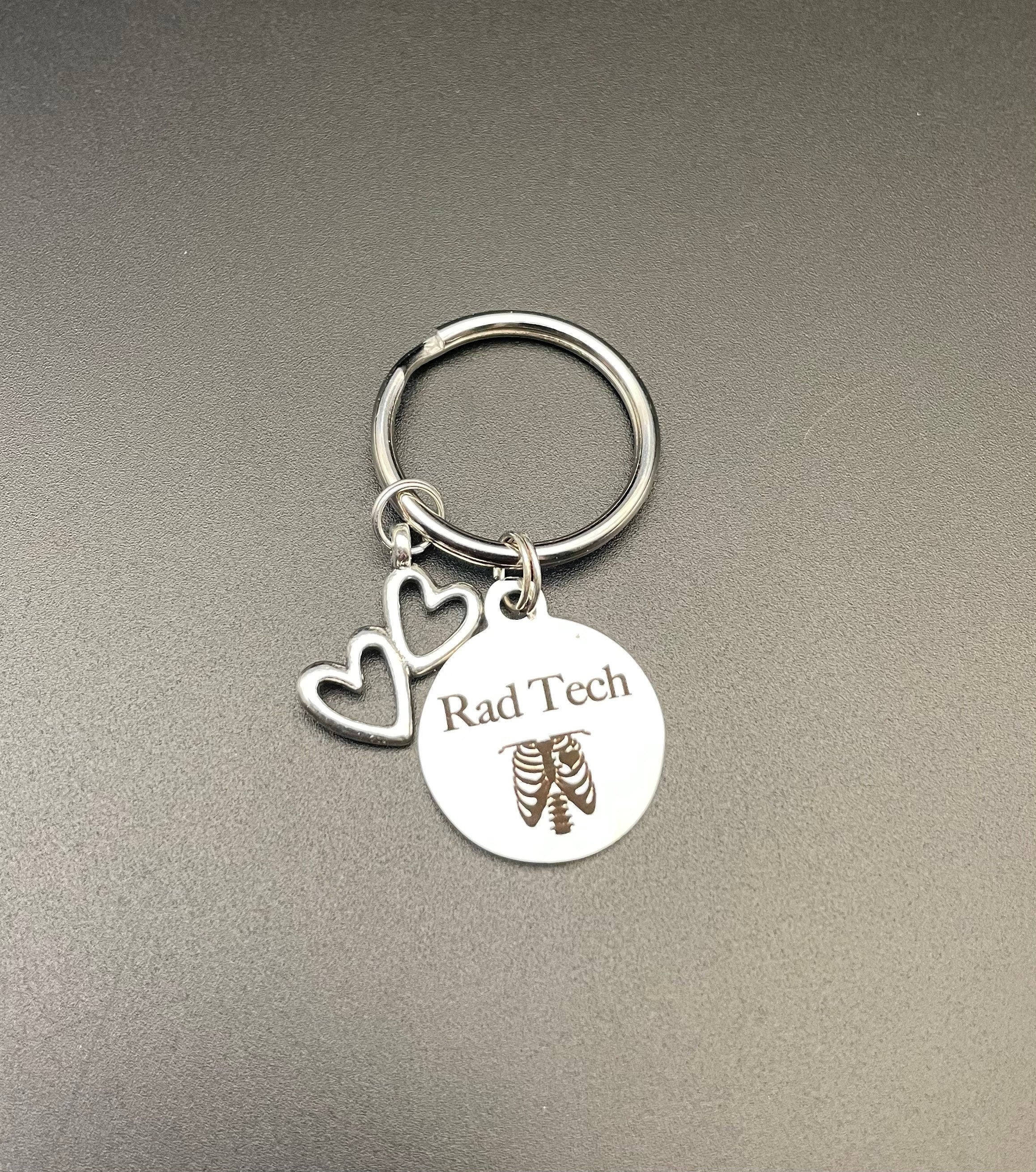 Rad Tech Keychain, Radiology, Graduation, Xray Tech, Gift, Hearts