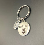 Rad Tech Keychain, Radiology, Graduation, Sugar Skull, Xray Tech, Thorax, Gift