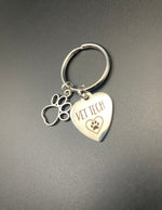 Vet Tech Keychain, Gift, Paw Print, Dog, Heart, Veterinarian, Graduation