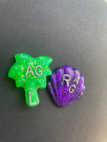 Summertime Xray Markers, With 2 or 3 Initials, Seashell, Palm Tree, Tropical, Summer, Beach, Glitter