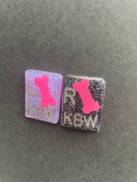 Pink Bone Xray Markers, With 2 or 3 Initials, Rectangle, Glitter