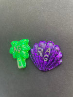 Summertime Xray Markers, With 2 or 3 Initials, Seashell, Palm Tree, Tropical, Summer, Beach, Glitter