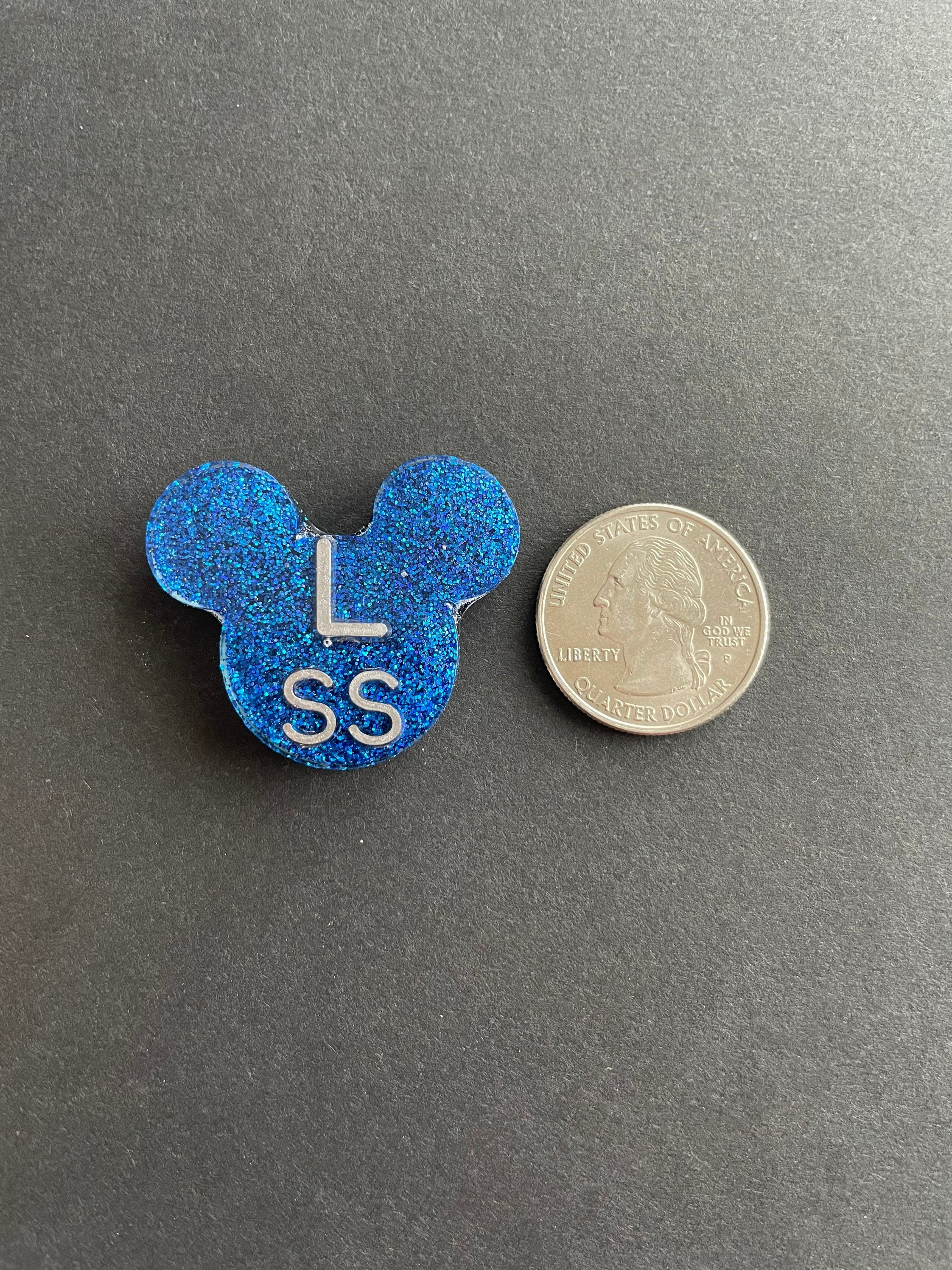 Mouse Ears Xray Markers, With Initials, Glitter