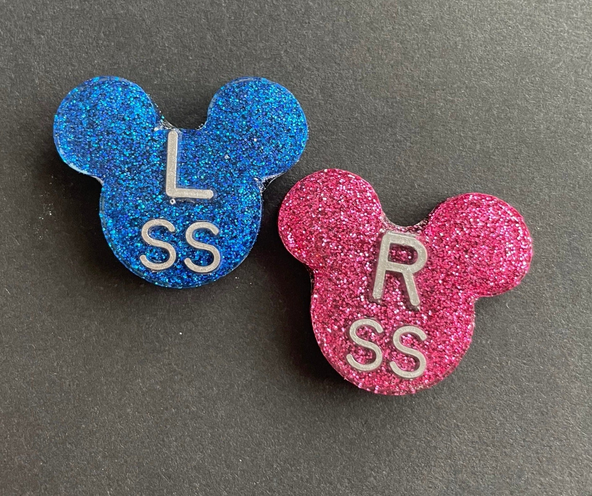 Mouse Ears Xray Markers, With Initials, Glitter