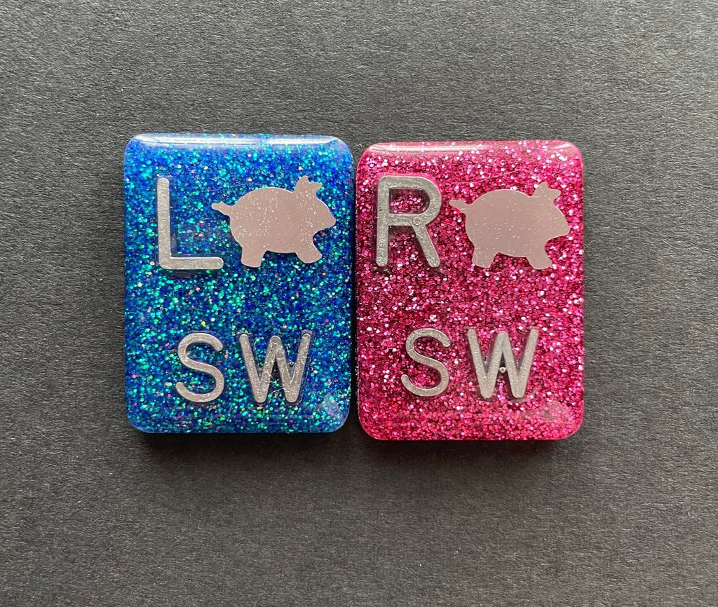 Pig Xray Markers, Rectangle, Glitter, With 2 or 3 Initials, Farm Animal