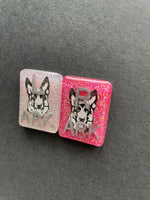 German Shepherd Xray Markers, With 2 or 3 Initials, Rectangle, Glitter, Dog