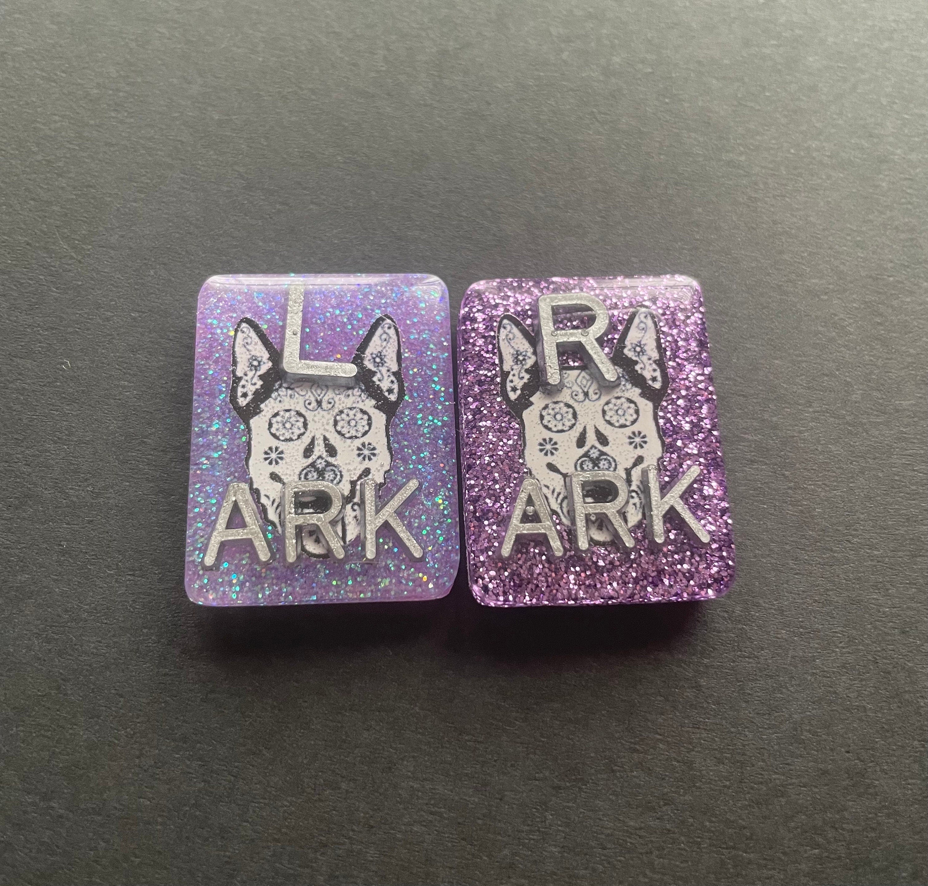 German Shepherd Sugar Skull Xray Markers, With 2 or 3 Initials, Rectangle, Glitter, Dog