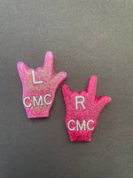 Sign Language Xray Markers, With 2 or 3 Initials, Glitter, ILU, I Love You, Hand