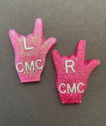 Sign Language Xray Markers, With 2 or 3 Initials, Glitter, ILU, I Love You, Hand