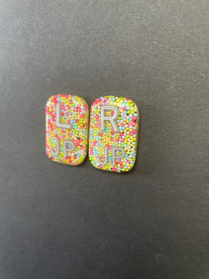 Pastel Sprinkle Xray Markers- Up to 3 Initials, Rectangle, Spring, Cute