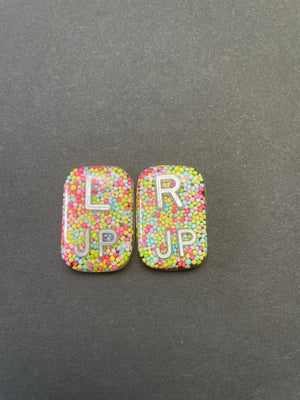 Pastel Sprinkle Xray Markers- Up to 3 Initials, Rectangle, Spring, Cute