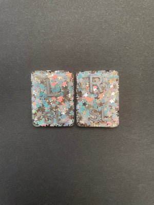 Pastel Star Xray Markers, With Initials, Glitter, Rectangle, Cute, Sparkle