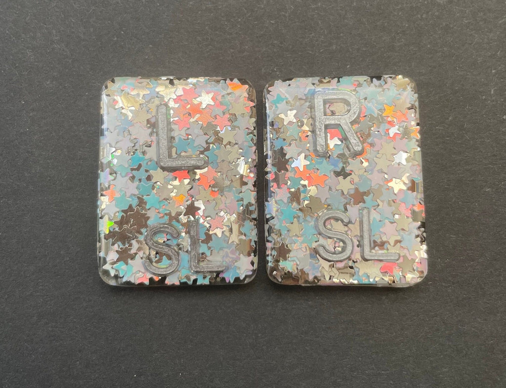 Pastel Star Xray Markers, With Initials, Glitter, Rectangle, Cute, Sparkle