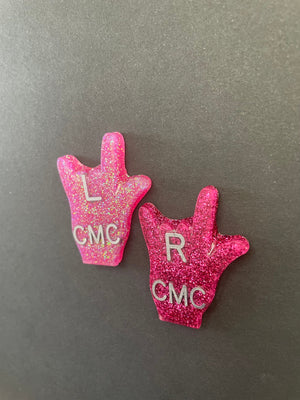 Sign Language Xray Markers, With 2 or 3 Initials, Glitter, ILU, I Love You, Hand