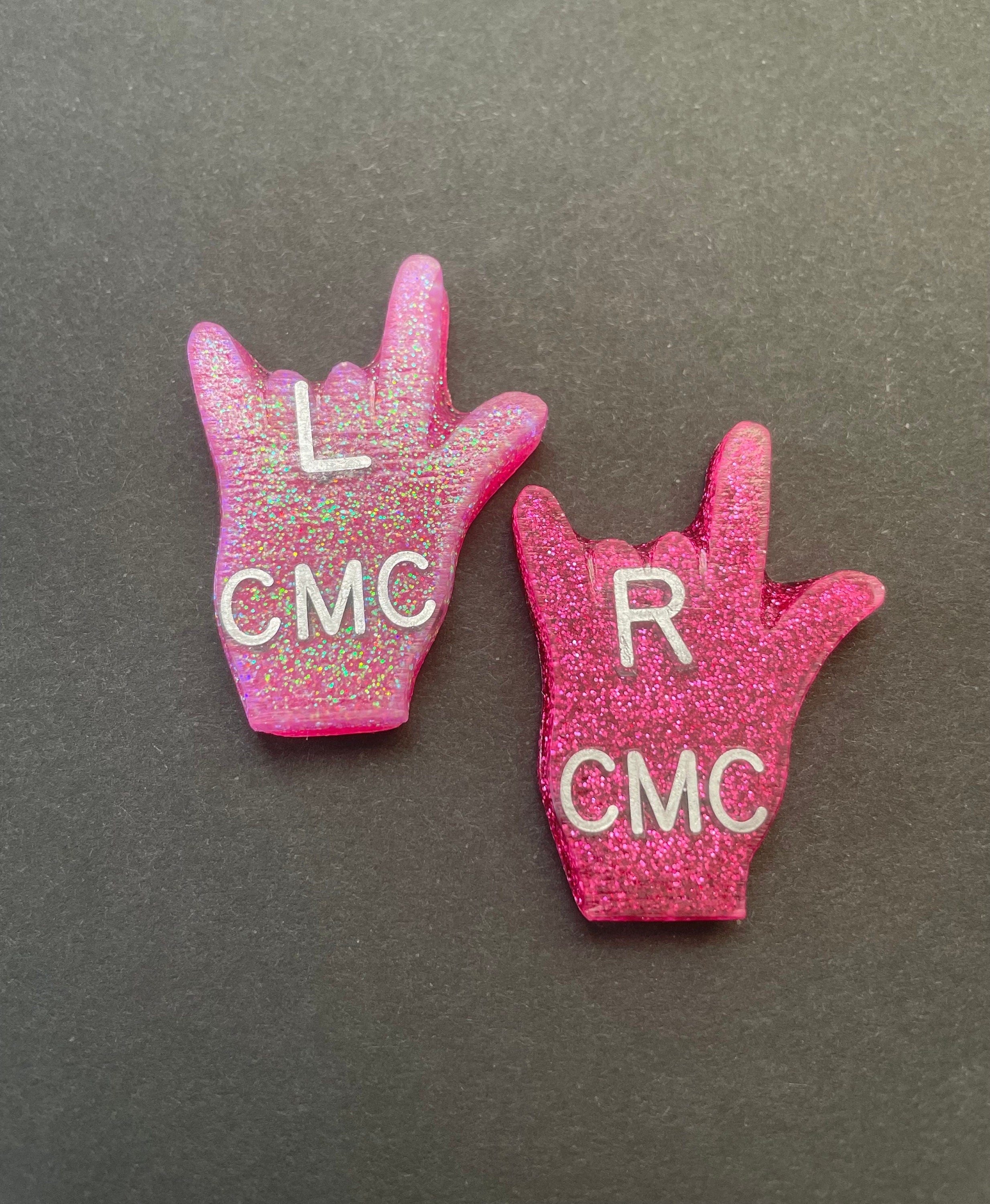 Sign Language Xray Markers, With 2 or 3 Initials, Glitter, ILU, I Love You, Hand