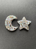 Star & Moon Xray Markers, With Initials, Pastel Holographic Stars