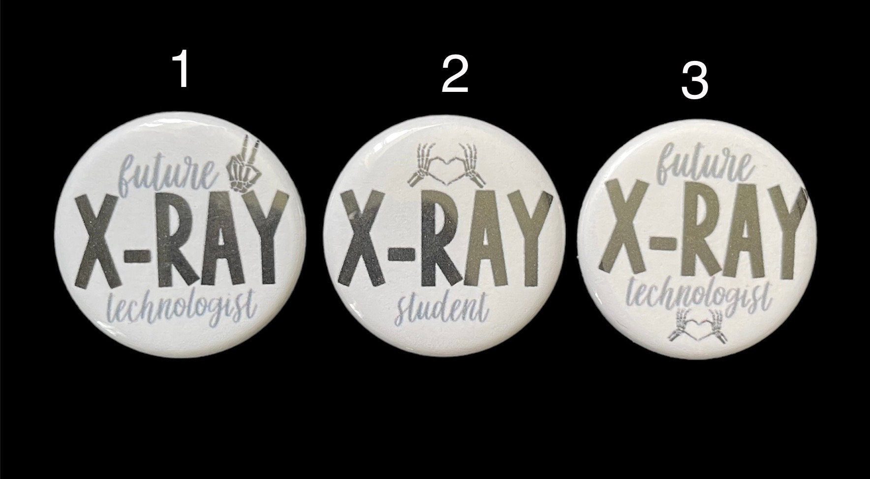 X-Ray Student Badge Holder, Retractable ID Badge Reel, Radiology, Rad Tech, Xray, Skeleton Heart Hands