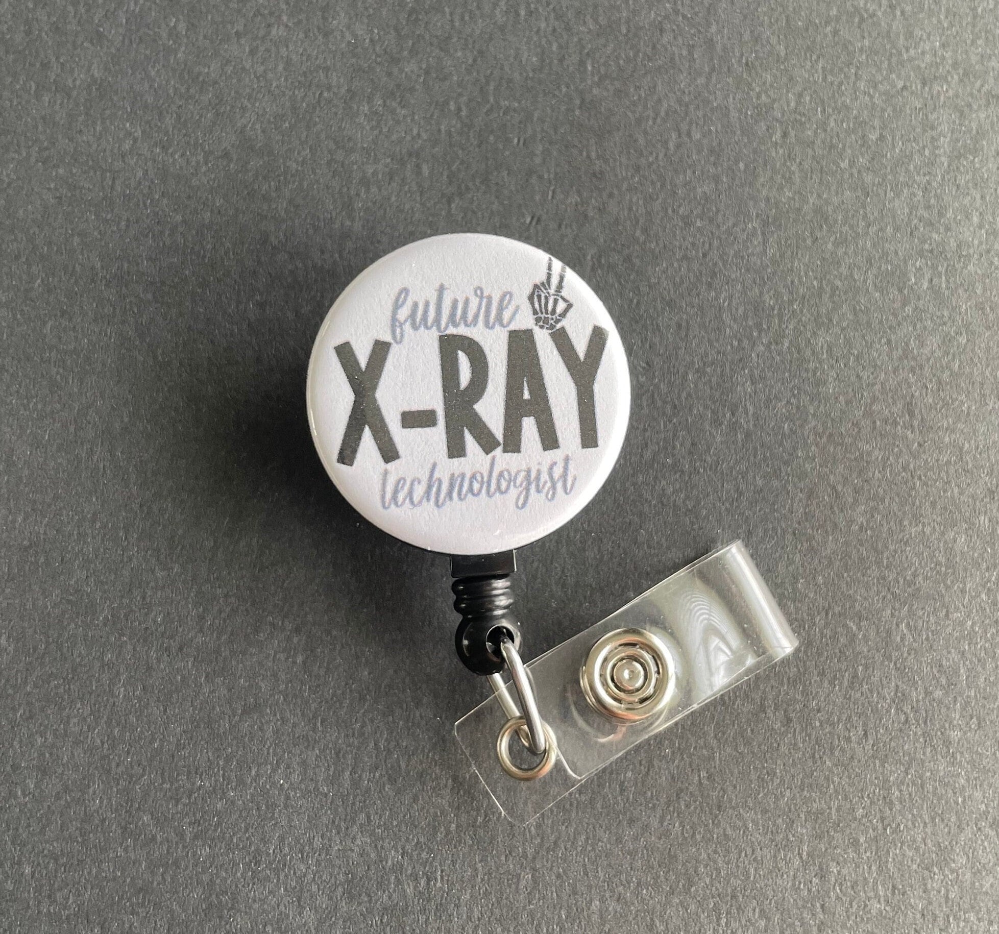 Future X-Ray Technologist Badge Holder, Retractable ID Badge Reel, Radiology, Rad Tech, Xray, Peace Sign, Student