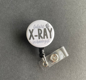 Future X-Ray Technologist Badge Holder, Retractable ID Badge Reel, Radiology, Rad Tech, Xray, Peace Sign, Student