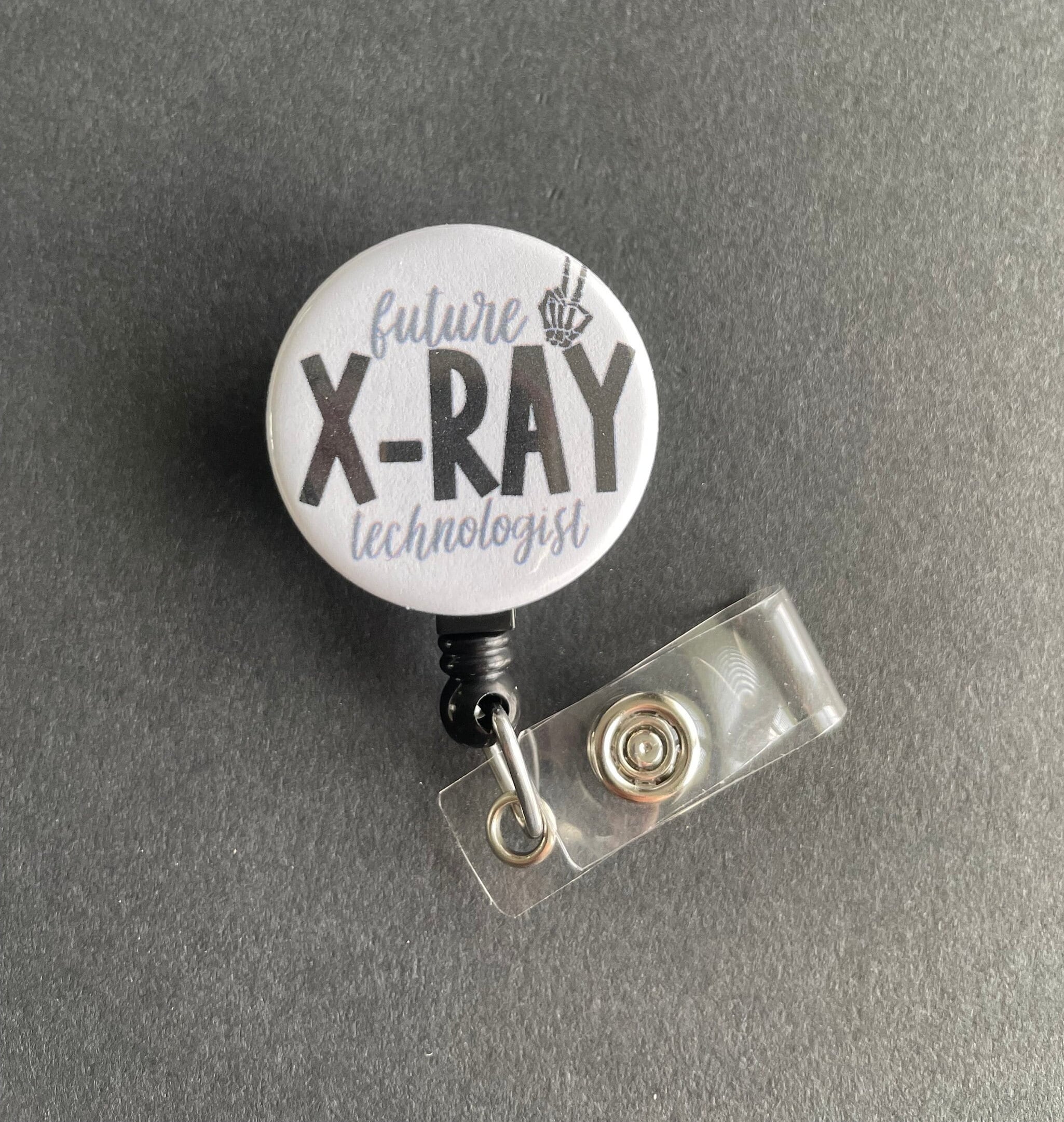 Future X-Ray Technologist Badge Holder, Retractable ID Badge Reel, Radiology, Rad Tech, Xray, Peace Sign, Student