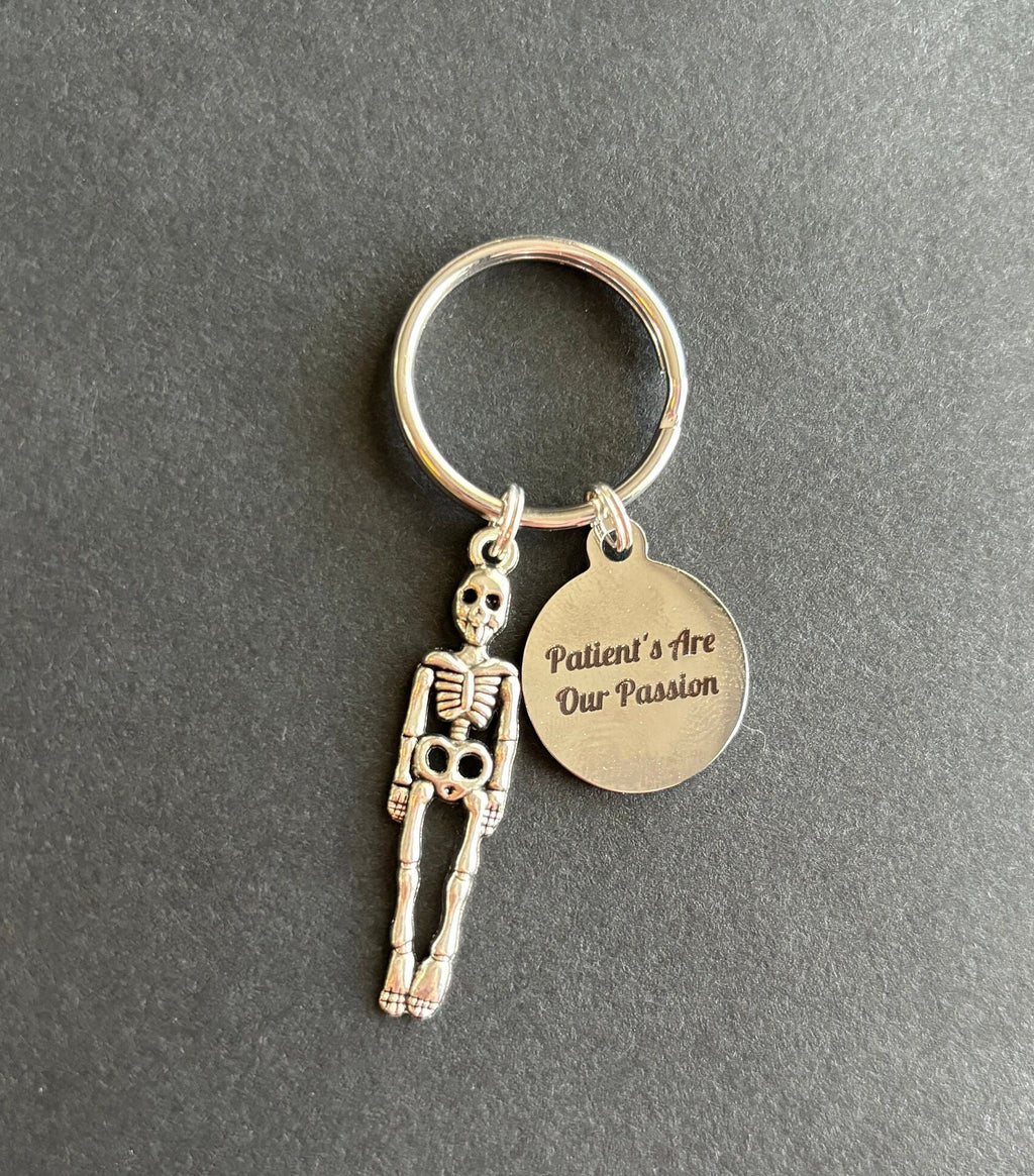 NRTW Keychain, Patient's Are Our Passion, Skeleton, National Rad Tech Week, Radiology Keychain, Rad Tech, Xray Tech, Caduceus, Gift