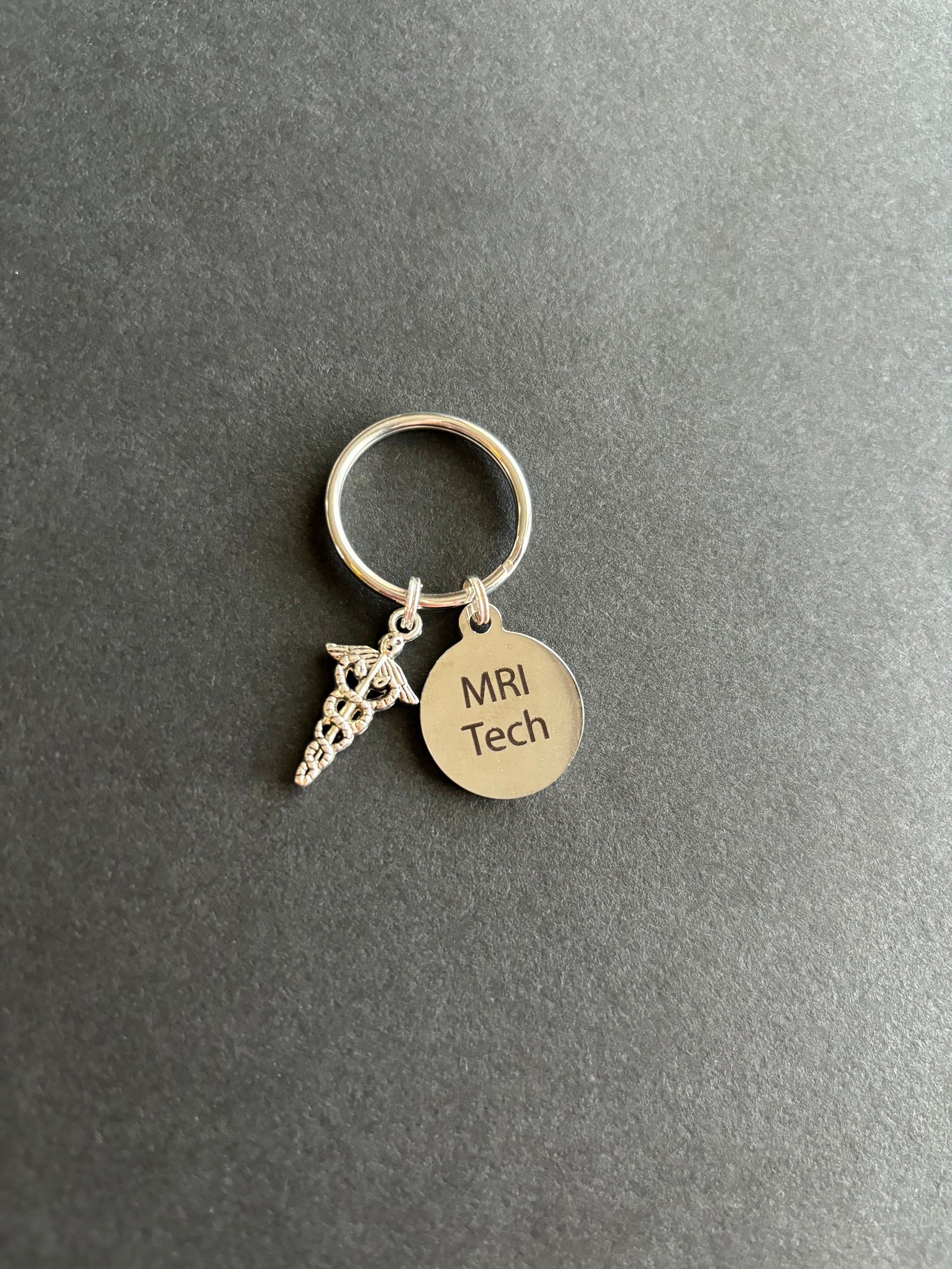 MRI Tech Keychain, Radiology, Graduation, Skeleton, Caduceus, Gift, Rad Tech