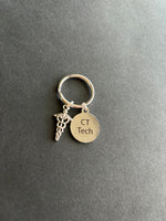 CT Tech Keychain, Radiology, Graduation, Skeleton, Caduceus, Gift, Rad Tech, Cat Scan