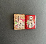 Western Santa Xray Markers, Howdy, Cowboy Hat, With 2 or 3 Initials, Holiday, Rectangle, Glitter, Country