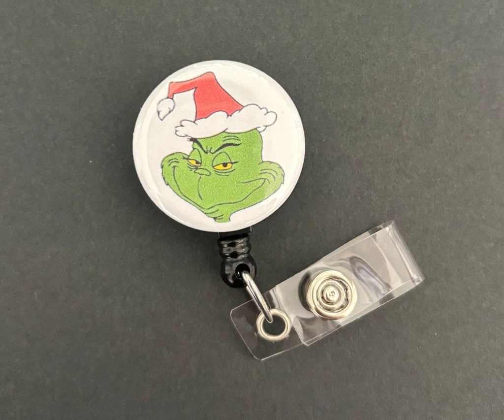 The Grinch Retractable ID Badge Holder, Christmas, Bahumbug, Holiday, Coworker Gift