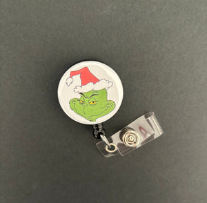 The Grinch Retractable ID Badge Holder, Christmas, Bahumbug, Holiday, Coworker Gift