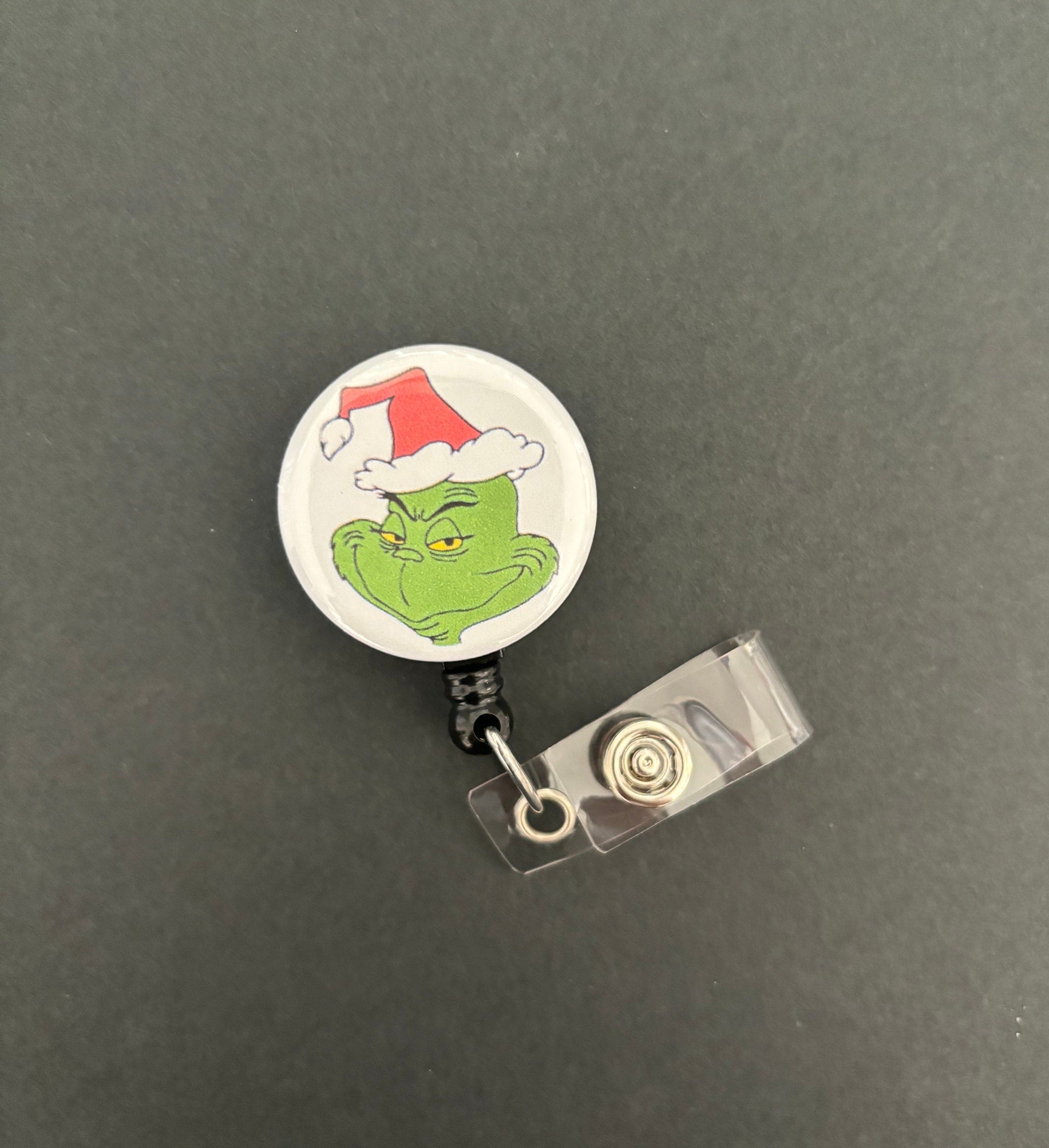 The Grinch Retractable ID Badge Holder, Christmas, Bahumbug, Holiday, Coworker Gift