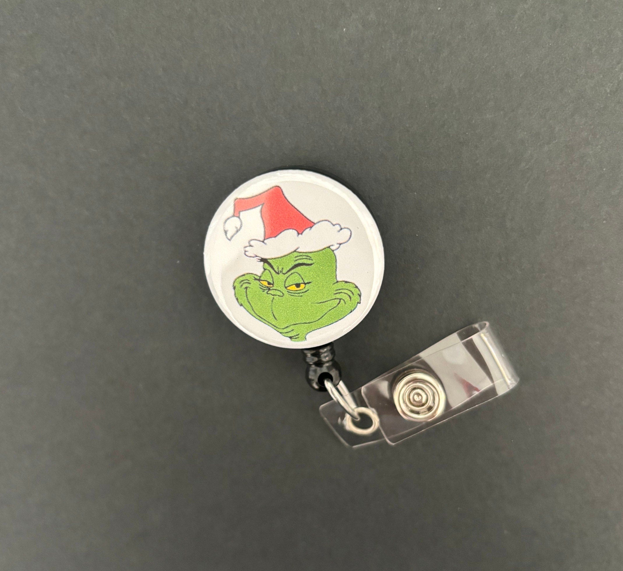 The Grinch Retractable ID Badge Holder, Christmas, Bahumbug, Holiday, Coworker Gift