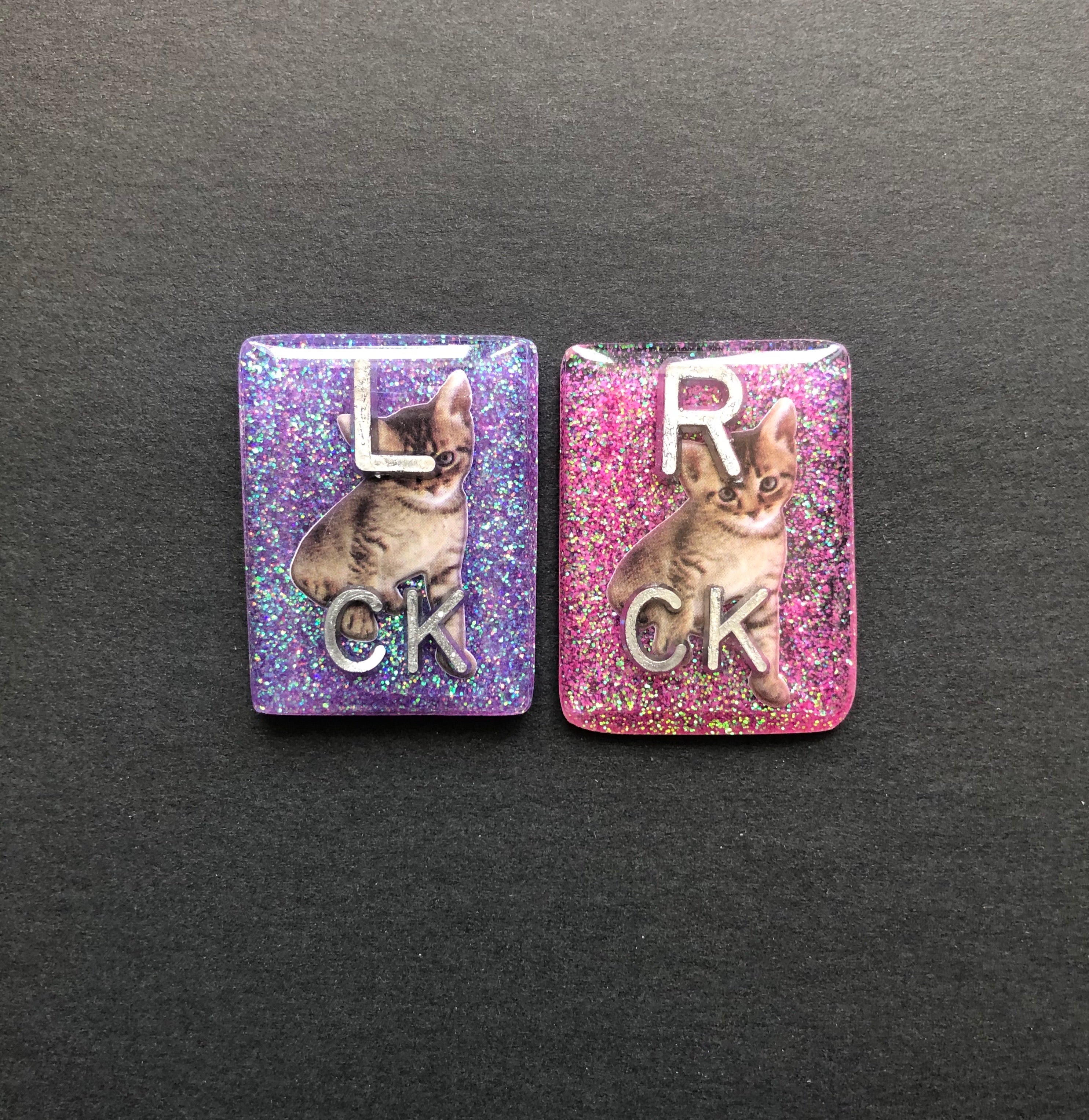 Realistic Cat Xray Markers, Rectangle, Glitter, Cat X-ray Markers, With 2 or 3 Initials