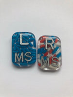 Patriotic Sprinkle Xray Markers, Small Rectangle, Red White and Blue, American Flag