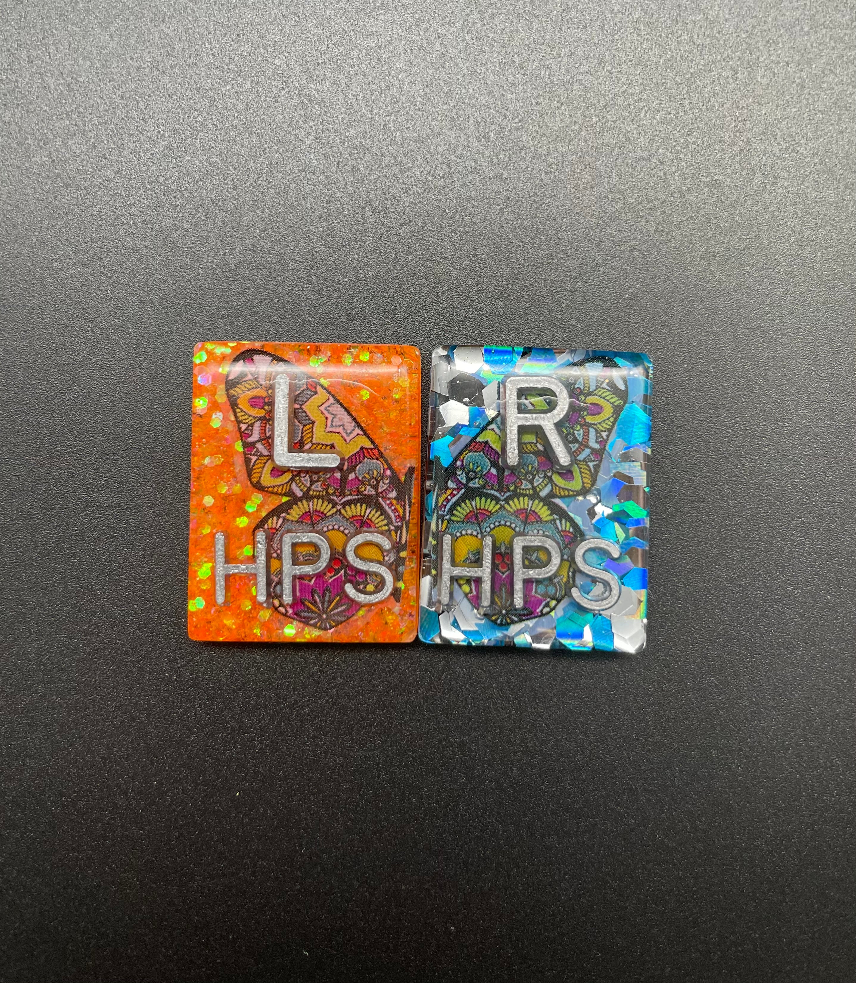 Split Butterfly Xray Markers, Rectangle, Glitter