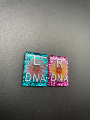 Daisy Xray Markers, With 2 or 3 Initials, Large Rectangle, Glitter, Pink and Yellow