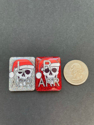 Skull & Santa Hat Xray Markers, With 2 or 3 Initials, Christmas Xray Markers, Rectangle, Glitter