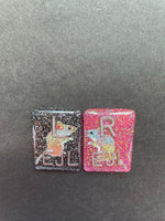 Mice Xray Markers, With 2 or 3 Initials, Rectangle, Glitter, Mouse