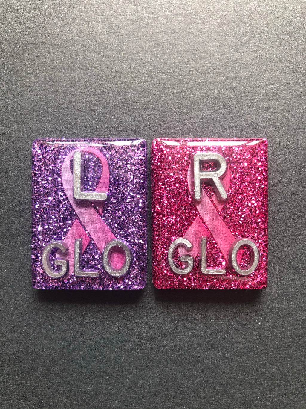 Breast Cancer Awareness Xray Markers, With 2 or 3 Initials, Rectangle, Pink Ribbon