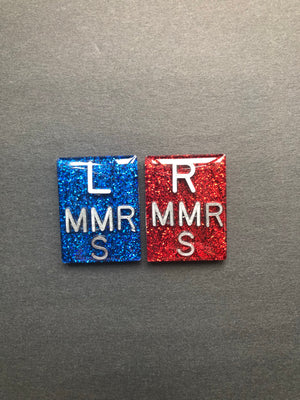 Xray Markers With 4 Initials, Rectangle, Glitter, Xray Tech Gift, Pretty, 2 Lines, Student