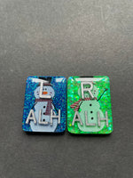 Snowman Xray Markers, With 2 or 3 Initials, Rectangle, Glitter, Winter Xray Markers, Christmas Xray Markers