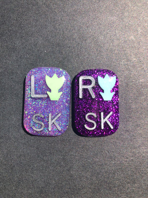 Tulip Xray Markers, With 2 or 3 Initials, Rectangle, Glitter, Flower, Spring