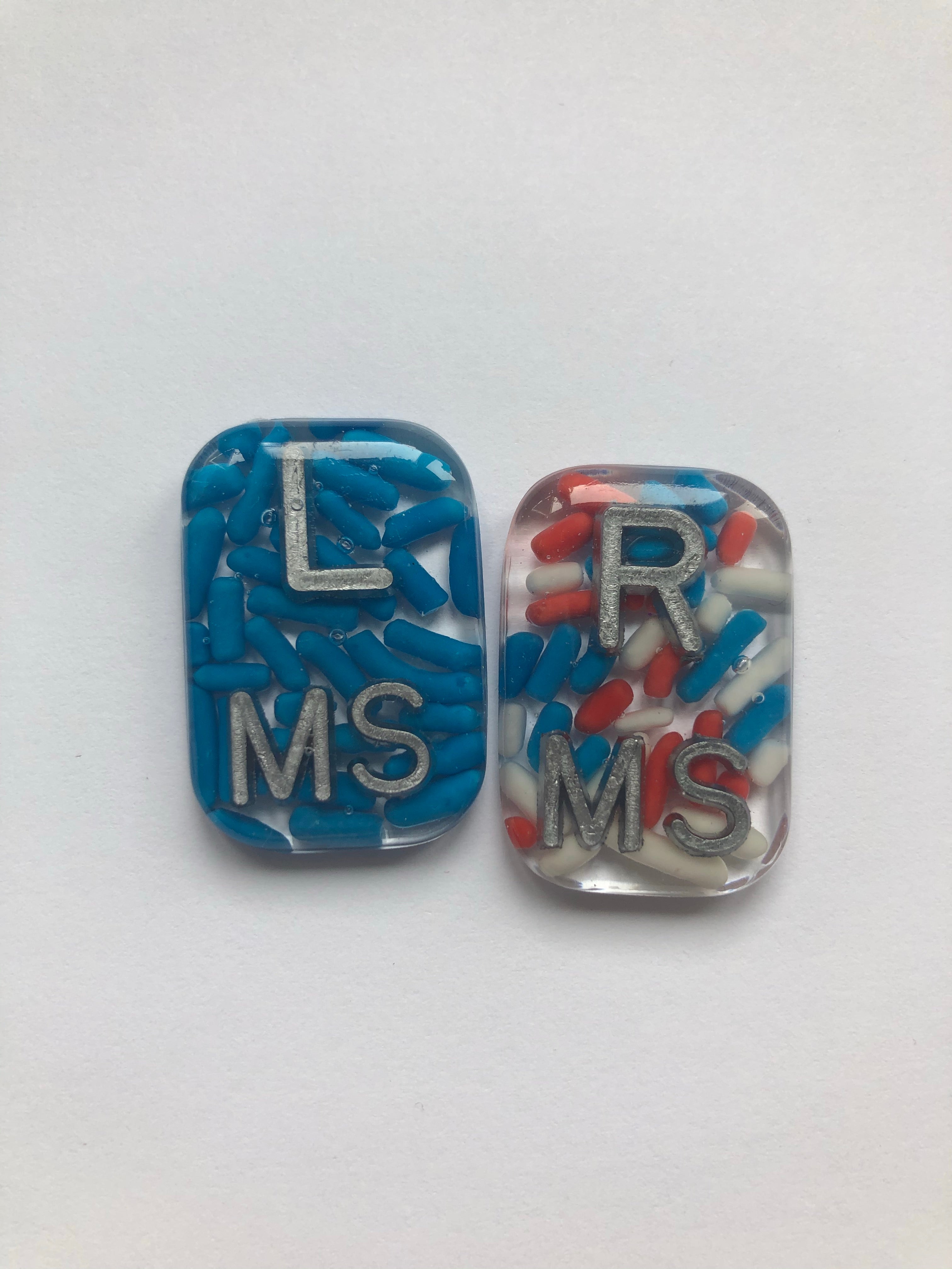 Patriotic Sprinkle Xray Markers, Small Rectangle, Red White and Blue, American Flag