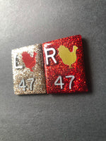 Thanksgiving Turkey Xray Markers, With 2 or 3 Initials, Large Rectangle, Cute, Glitter