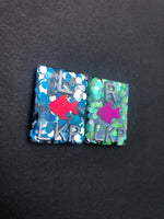 Fish Xray Markers, With 2 or 3 Initials, Rectangle, Glitter, Ocean, Summer