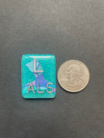 Mermaid Tail Xray Markers, With 2 or 3 Initials, Rectangle, Glitter, Scales
